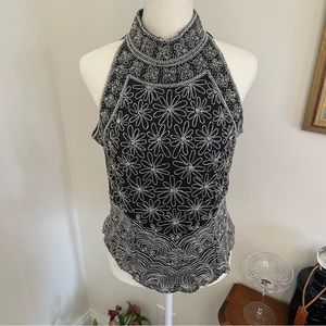 VINTAGE Papéll Boutique Evening beaded daisy top - size M
